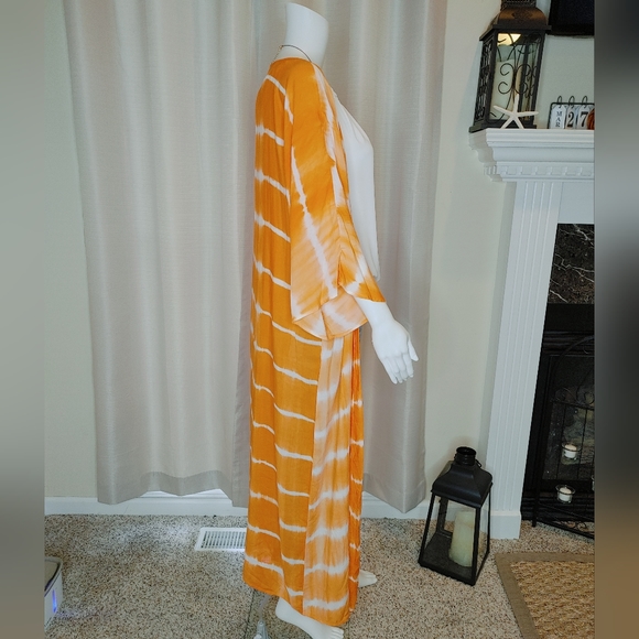 MISSGUIDED TIE DYE KIMONO, TANGERINE/MULTI 10 - Picture 6 of 11
